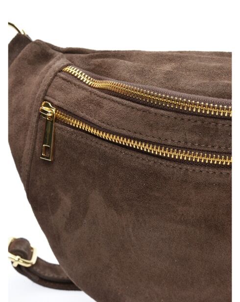 Dunkelbraune Schultertasche aus Kamelaleder - 19x31 cm