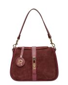 Bordeaux Doulché fluwelen leren schoudertas - 17,5x24x6,5 cm