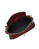 Bordeaux Doulché fluwelen leren schoudertas - 17,5x24x6,5 cm