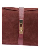 Bordeaux Doulché fluwelen leren schoudertas - 17,5x24x6,5 cm