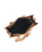 Cyrah Cognac Handtasche aus Veloursleder, 28,5 x 29,5 x 12 cm