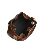 Isabella Braune Beuteltasche aus Leder, 25 x 24 x 12,5 cm