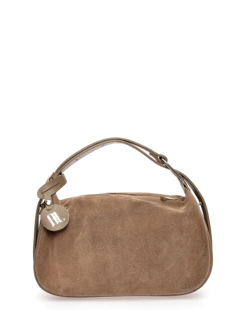 Handtasche Milano Mud Velvet aus Leder -14x22x6 cm