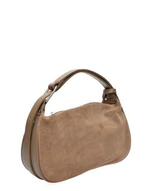 Handtasche Milano Mud Velvet aus Leder -14x22x6 cm