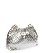 Schultertasche Anita aus silberfarbenem Leder - 14x22x6 cm