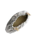 Schultertasche Anita aus silberfarbenem Leder - 14x22x6 cm