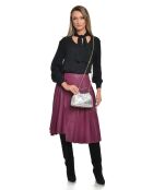 Schultertasche Anita aus silberfarbenem Leder - 14x22x6 cm