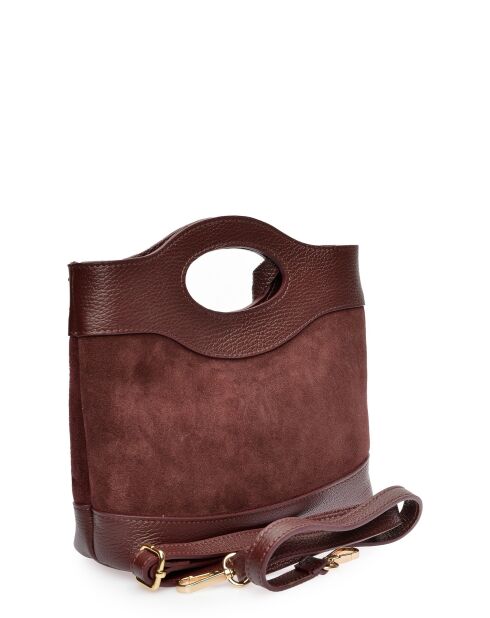 Borsa Luna Bordeaux in pelle - 16x24x7,5 cm