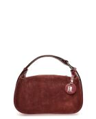 Milano Bordeauxrote Handtasche aus Samtleder -14x22x6 cm