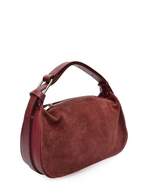 Milano Bordeauxrote Handtasche aus Samtleder -14x22x6 cm