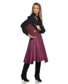 Milano Bordeauxrote Handtasche aus Samtleder -14x22x6 cm