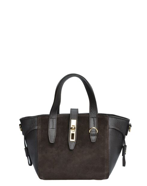 Olivia Chocolate Tragetasche aus Leder, 20,5 x 24 x 7 cm