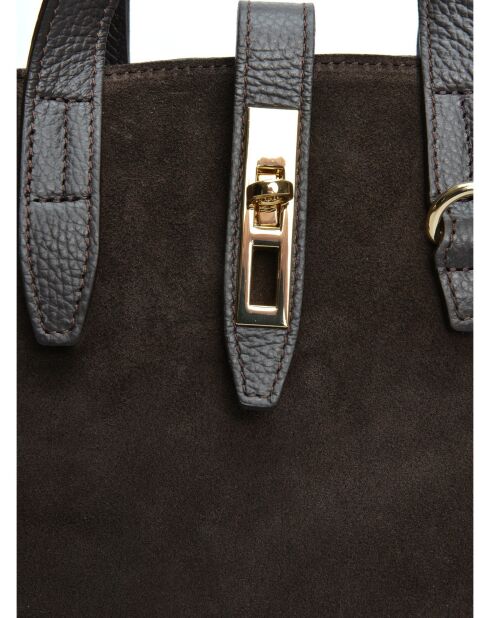 Olivia Chocolate Tragetasche aus Leder, 20,5 x 24 x 7 cm