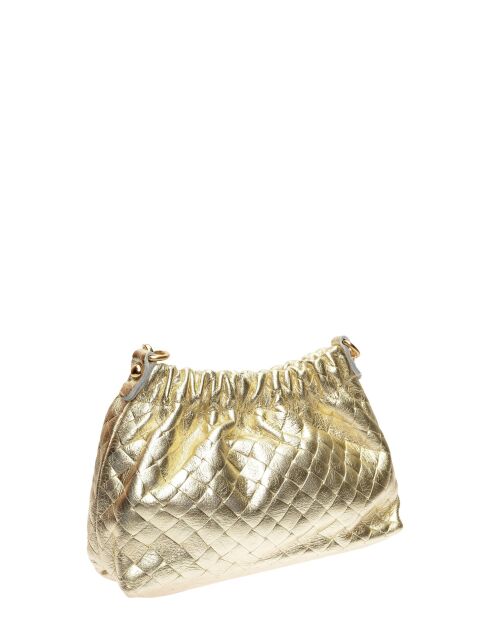 Anita gouden leren schoudertas - 14x22x6 cm