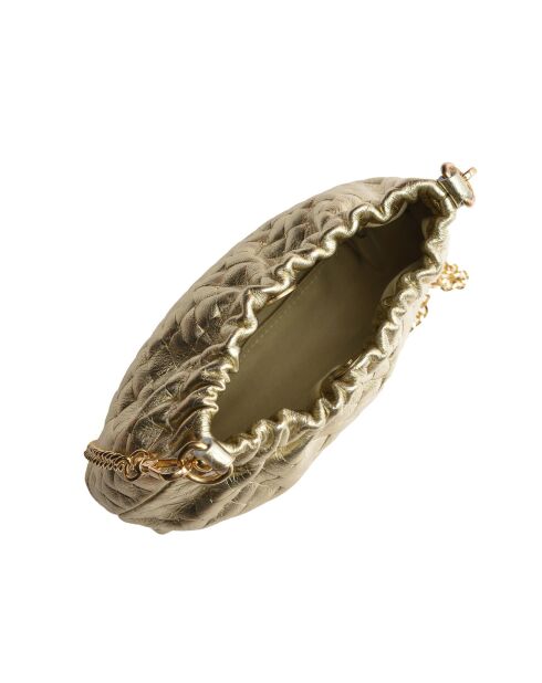 Anita gouden leren schoudertas - 14x22x6 cm