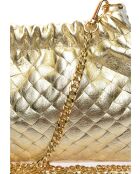 Anita gouden leren schoudertas - 14x22x6 cm