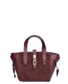 Olivia Bordeauxrote Tragetasche aus Leder, 20,5 x 24 x 7 cm