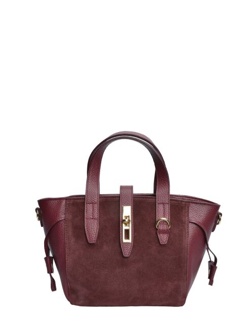 Olivia Bordeauxrote Tragetasche aus Leder, 20,5 x 24 x 7 cm