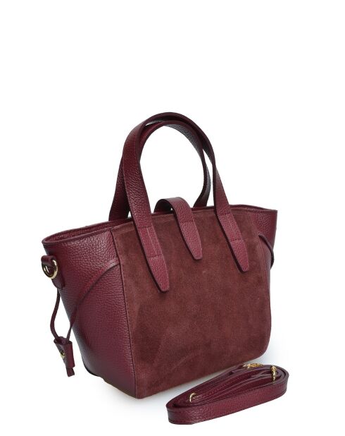 Olivia Bordeauxrote Tragetasche aus Leder, 20,5 x 24 x 7 cm