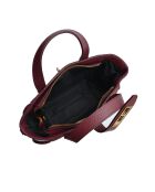 Olivia Bordeauxrote Tragetasche aus Leder, 20,5 x 24 x 7 cm