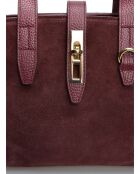 Olivia Bordeauxrote Tragetasche aus Leder, 20,5 x 24 x 7 cm