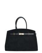 Bella Tragetasche aus Leder, 28,5 x 38 x 12 cm, Schwarz