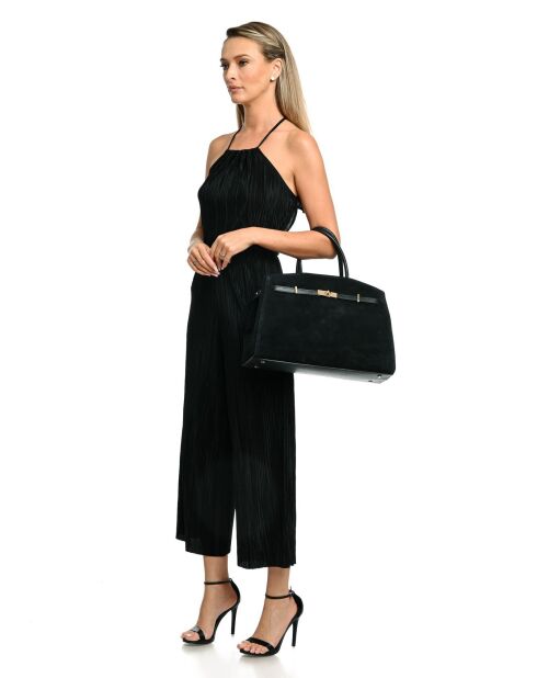 Bella Tragetasche aus Leder, 28,5 x 38 x 12 cm, Schwarz