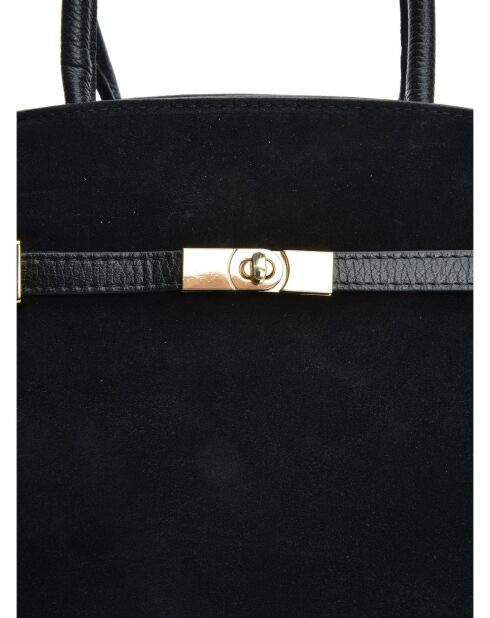 Bella Tragetasche aus Leder, 28,5 x 38 x 12 cm, Schwarz