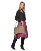 Zoé blauwe fluwelen leren schoudertas - 26,5x36,5 cm