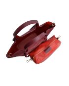 Abby Burgundy leren handtas - 24x29x13,5 cm