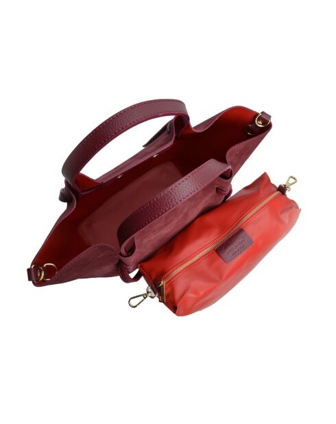 Abby Burgundy Lederhandtasche - 24x29x13,5 cm