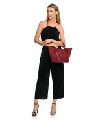 Abby Burgundy leren handtas - 24x29x13,5 cm