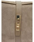 Mud Doulché fluwelen leren schoudertas - 17,5x24x6,5 cm