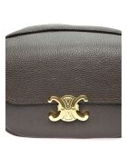 Elina Schultertasche aus dunkelbraunem Leder - 17x22x7 cm