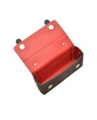 Donkerbruine bianca fluwelen leren handtas - 9x18x4,5 cm