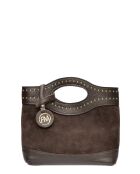 Luna Lederhandtasche Dunkelbraun - 16x24x7,5 cm