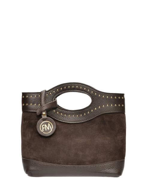 Luna leren handtas donkerbruin - 16x24x7,5 cm