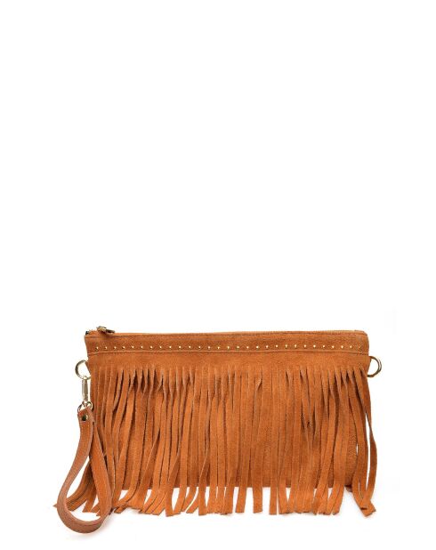 Funda de piel aterciopelada Cloé Cognac - 18,5x30 cm