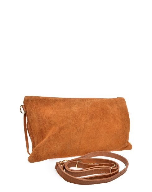 Funda de piel aterciopelada Cloé Cognac - 18,5x30 cm