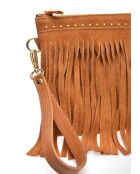 Funda de piel aterciopelada Cloé Cognac - 18,5x30 cm