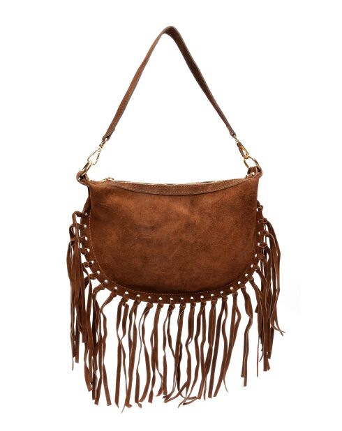 Emilia bruine leren schoudertas - 20x31,5 cm