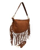 Emilia bruine leren schoudertas - 20x31,5 cm