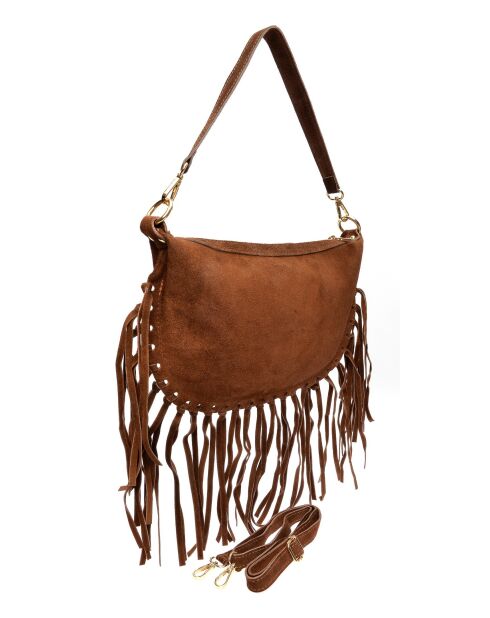 Emilia bruine leren schoudertas - 20x31,5 cm