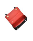 Zwarte leren handtas van Bianca fluweel - 9x18x4,5 cm