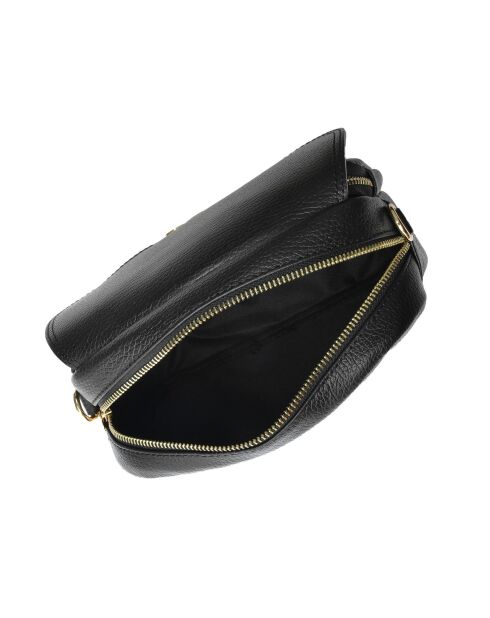 Elina Schultertasche aus schwarzem Leder - 17x22x7 cm