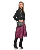 Elina Schultertasche aus schwarzem Leder - 17x22x7 cm