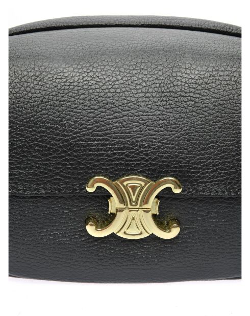 Elina Schultertasche aus schwarzem Leder - 17x22x7 cm