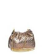 Anita Bronze Schultertasche aus Leder - 14x22x6 cm