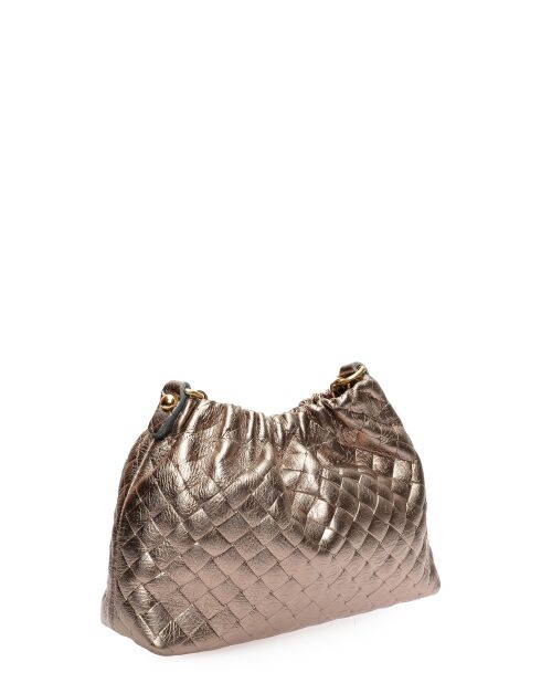 Anita bronzen leren schoudertas - 14x22x6 cm