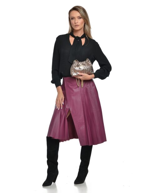 Anita bronzen leren schoudertas - 14x22x6 cm